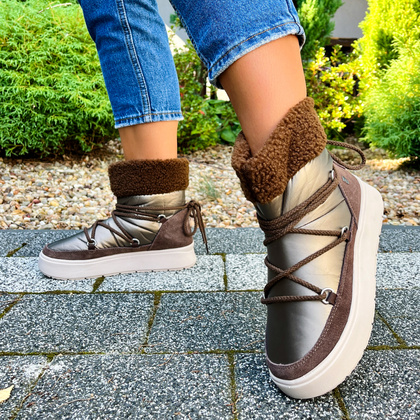 Hiszapńskie śniegowce damskie - GIOSEPPO 73283 BRĄZOWE