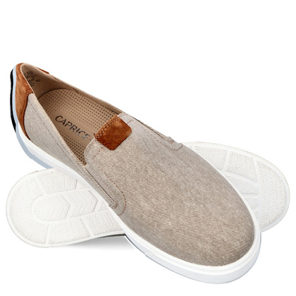 Wsuwane półbuty męskie - CAPRICE 9-14800-42 BRĄZOWE