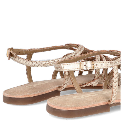 Skórzane płaskie sandałki - GIOSEPPO 71746 ZŁOTE