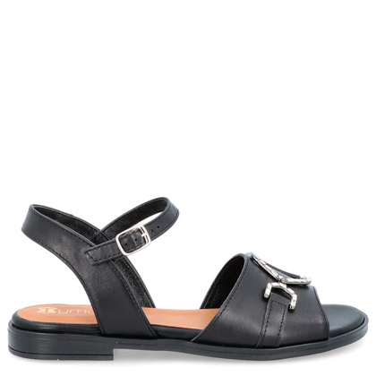 Płaskie sandały ze skóry - TYMOTEO G1060 CZARNE