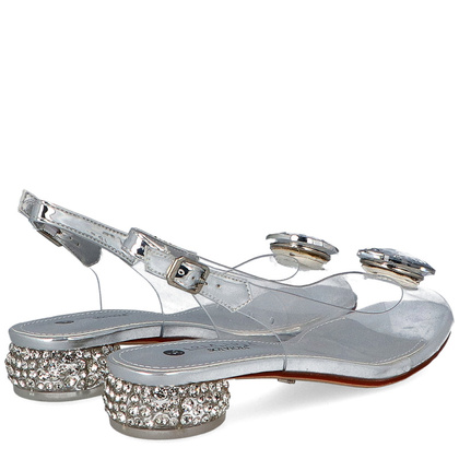 Sandały silikonowe płaskie - SCAVIOLA G-15 SREBRNE