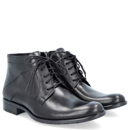 Eleganckie buty męskie zimowe - TAPI D-2372 CZARNE