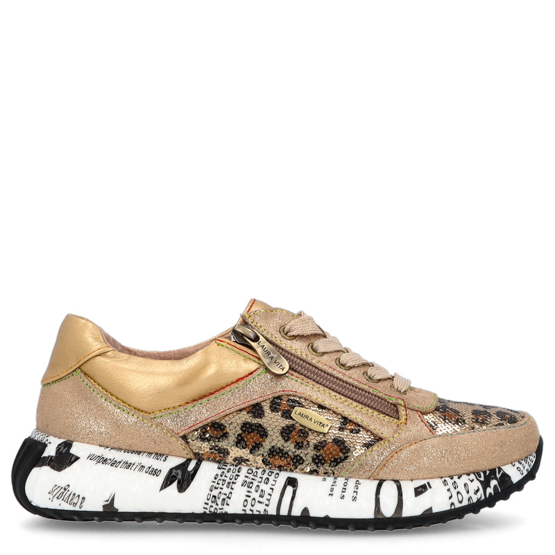 Modne sneakersy damskie - LAURA VITA BURTON 11 ZŁOTE