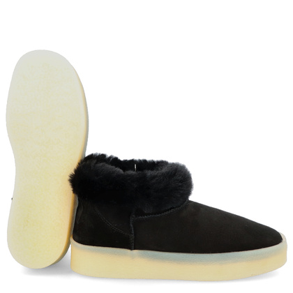 Skórzane śniegowce damskie - RAVINI 23 260 CZARNE