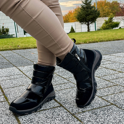 Damskie śniegowce z zamkami - CAPRICE 9-26436-43 CZARNE