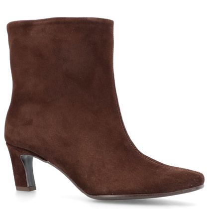 Skórzane botki na obcasie - TYMOTEO G1076 CZEKOLADOWE