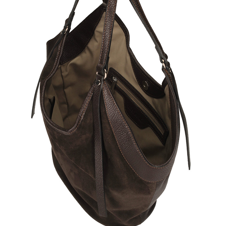 Torebka skórzana - TOSCANIO G108 CIEMNY BRĄZ