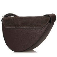 Torebka damska ze skóry - TOSCANIO G87 CIEMNY BRĄZ