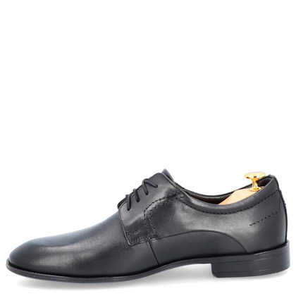 Skórzane półbuty wizytowe - LEADER 396-459 CZARNE