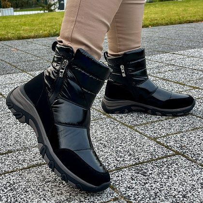 Damskie śniegowce z zamkami - CAPRICE 9-26436-43 CZARNE