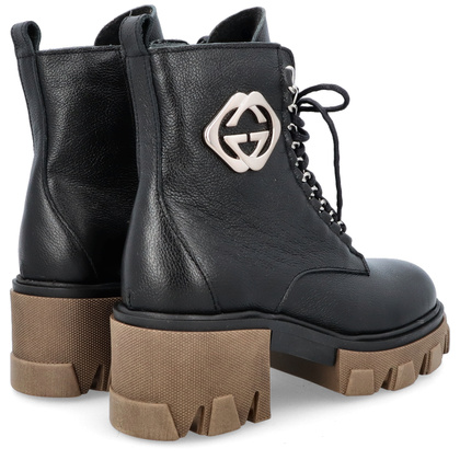 Trapery na grubym spodzie - LEMAR 60376 CZARNE