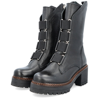 Wysokie workery ze skóry - TYMOTEO 2163/1 CZARNE