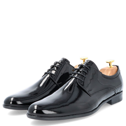 Lakierowane półbuty męskie - TAPI H-6914 CZARNE