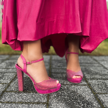 Sandały na platformie - MENBUR 24791 FUKSJA