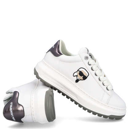 Sneakersy męskie - KARL LAGERFELD KAPRI LUG KL57530 BIAŁE