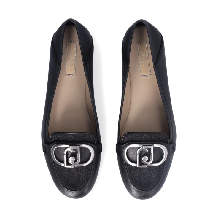 Eleganckie półbuty premium - LIU JO EMEL 03 MONOGRAM CZARNE