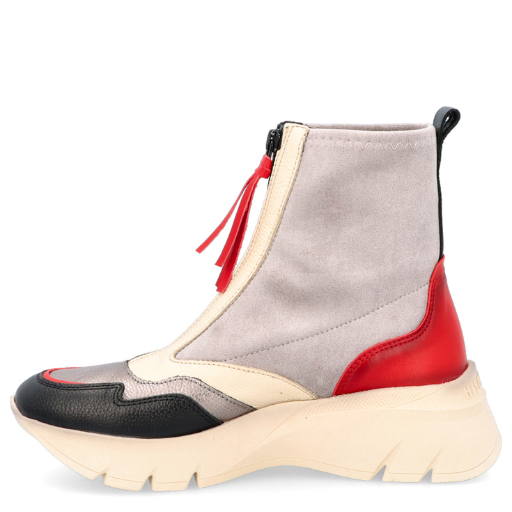 Hiszpańskie wysokie sneakersy z zamkiem - HISPANITAS CHI243628 SZARO-BEŻOWE