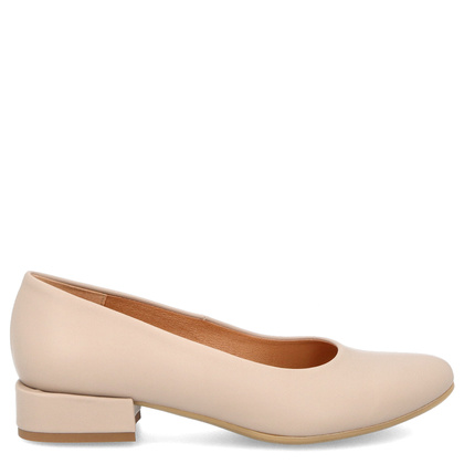 Niskie czółenka z powiększoną tęgością H - TYMOTEO P1019 BEŻOWE