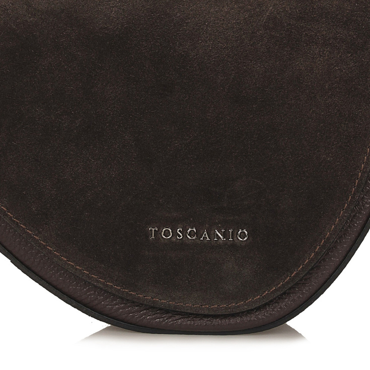 Torebka damska ze skóry - TOSCANIO G87 CIEMNY BRĄZ