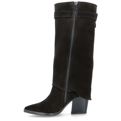 Wysokie kowbojki ze skóry - TYMOTEO G1071 CZARNE