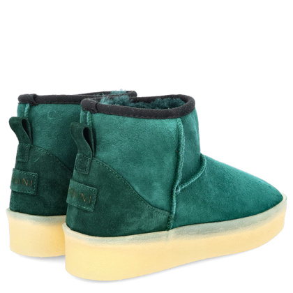 Skórzane śniegowce damskie - RAVINI 23 260 ZIELONE