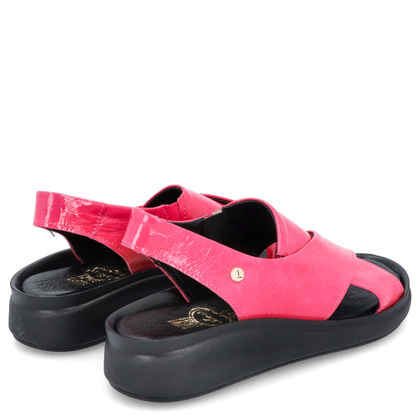 Wygodne skórzane sandały - LEMAR 40392 FUKSJA
