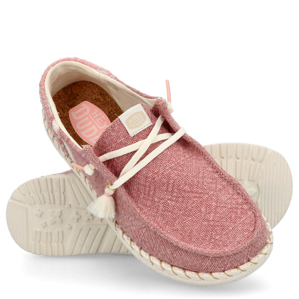 Lekkie półbuty damskie - HEY DUDE WENDY FUNK COASTAL JUTE 43182-680 RÓŻOWE