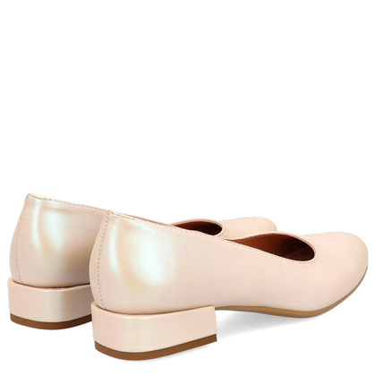 Niskie czółenka z powiększoną tęgością H - TYMOTEO P1019 PERŁOWE BEŻOWE