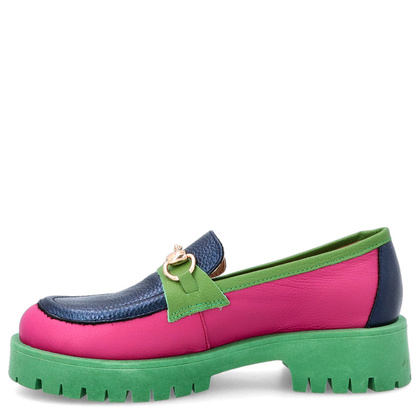 Kolorowe mokasyny ze skóry - TYMOTEO A1003 KOLOROWE