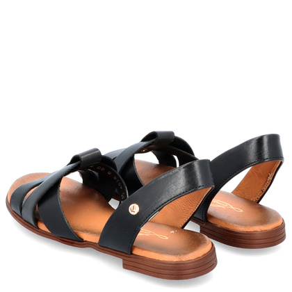 Płaskie sandały skórzane - LEMAR 40185 CZARNE