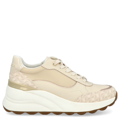 Wygodne sneakersy damskie - GEOX D.SPHERICA D45WAA BEŻOWE