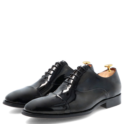 Lakierowane półbuty męskie - JOHN DOUBARE V43-33-A6 CZARNE