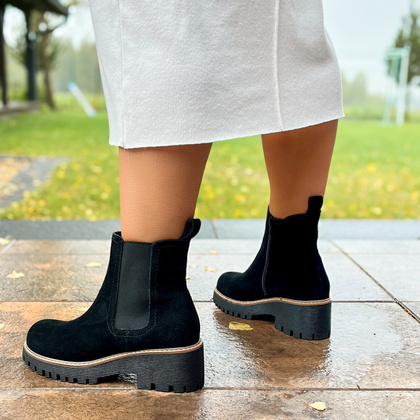 Skórzane sztyblety damskie - FILIPPO DBT4805/24 CZARNE