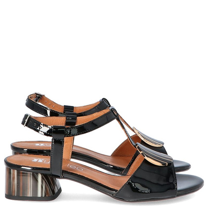 Eleganckie sandały z ozdobą - TYMOTEO GABI CZARNE