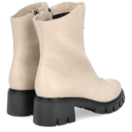 Wygodne botki ze skóry - SIMEN 3264A BEŻOWE