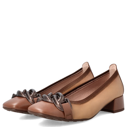 Hiszpańskie czółenka z klamrą - HISPANITAS CHI254349 BRĄZOWE