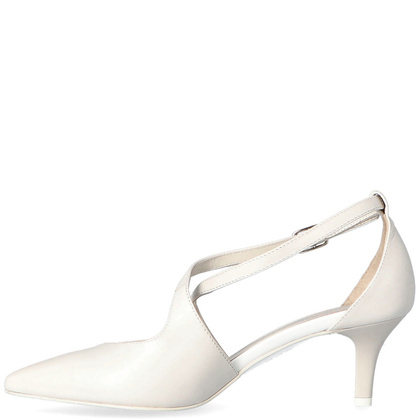 Buty ślubne na niskiej szpilce - KOTYL 5419 ECRU