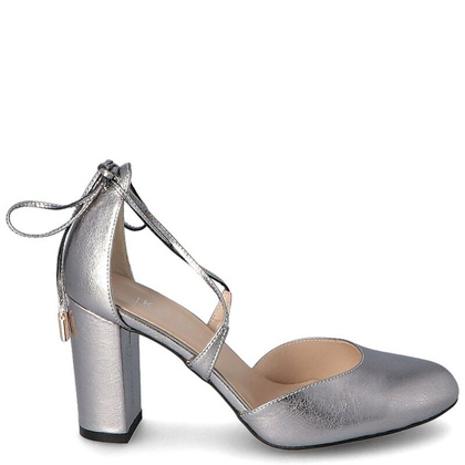 Wiązane na kostce, taneczne - KOTYL 5899 SREBRNE