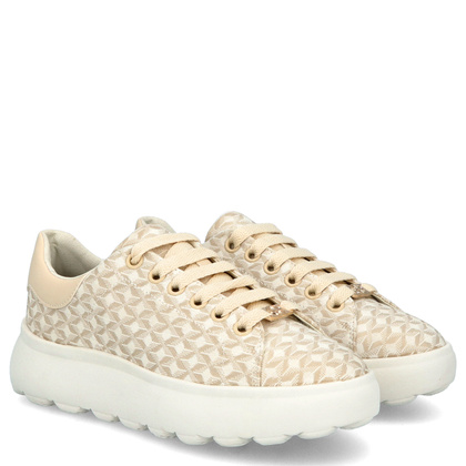 Lekkie sneakersy damskie - GEOX D.SPHERICA D55TCD BEŻOWE
