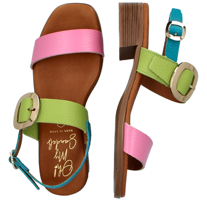 Eleganckie sandały ze skóry - OH! MY SANDALS 5609 KOLOROWE