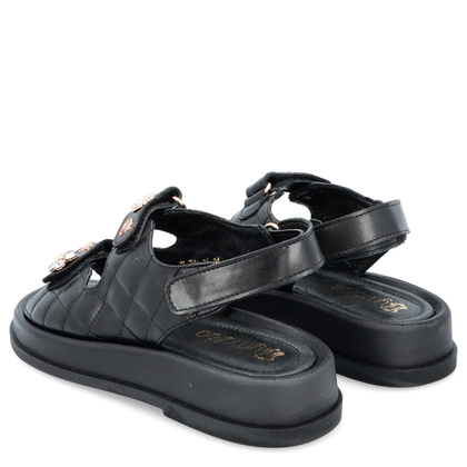 Sandały na rzep z ozdobami - TYMOTEO G1059 CZARNE