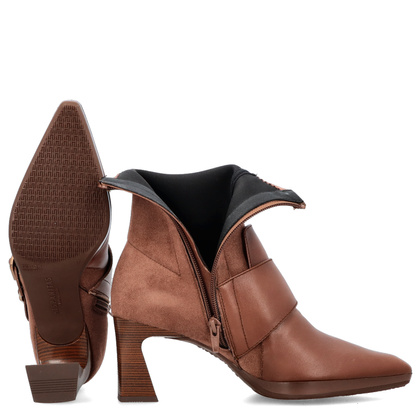 Hiszpańskie botki z klamerkami - HISPANITAS HI254304 BRĄZOWE