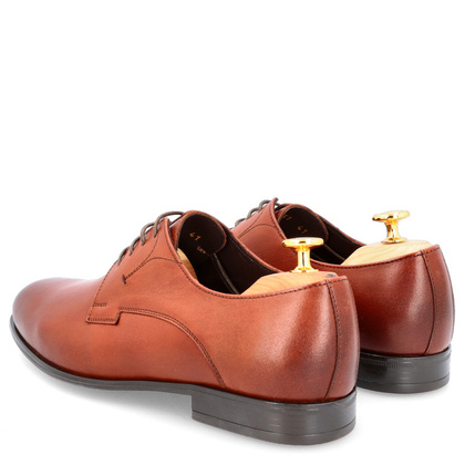 Skórzane półbuty męskie - TAPI C-6951 BRĄZOWE