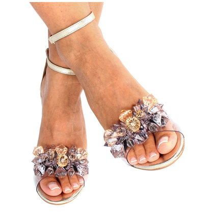 Sandałki silikonowe na słupku - TYMOTEO D1013 ZŁOTE