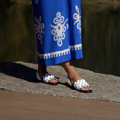 Damskie sandały ze skóry - LEMAR 40425 BIAŁE