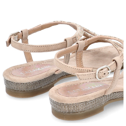 Zamszowe sandały damskie - LAZAMANI LA85570 BEŻOWE