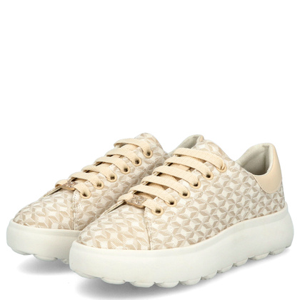 Lekkie sneakersy damskie - GEOX D.SPHERICA D55TCD BEŻOWE
