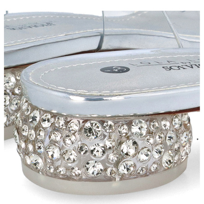 Sandały silikonowe płaskie - SCAVIOLA S-170 SREBRNE