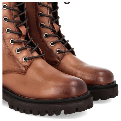 Sznurowane workery skórzane - JARGE OLIVIERA 48 BRĄZOWE