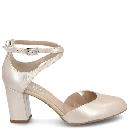 Czółenka z zapięciem - KOTYL 7101 PERŁOWE